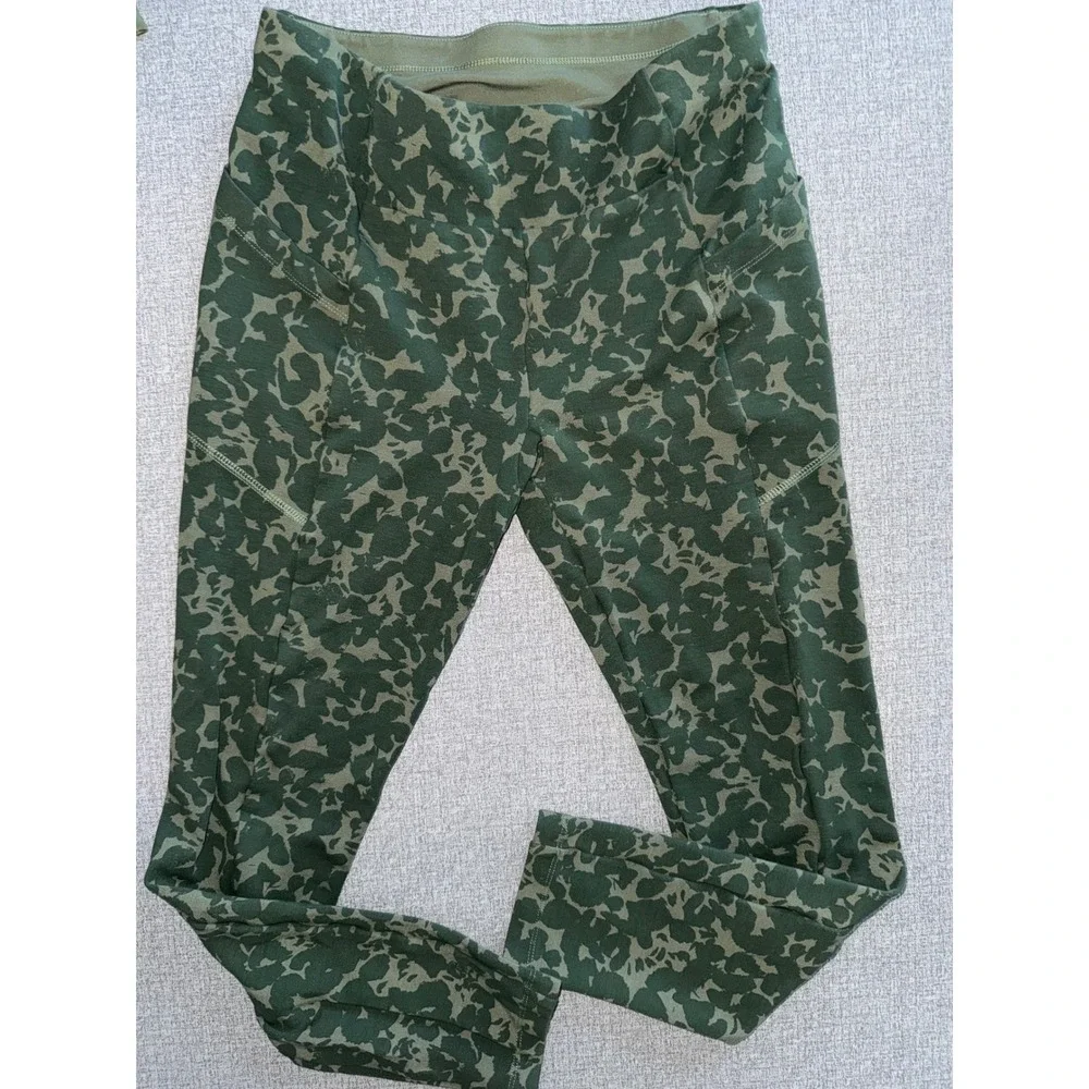 Cabi Women Green Camo Floral‎ Zip Hoodie and Leggings Lounge Set Small 4030 4032